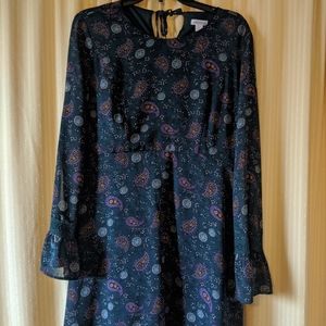 Paisley tie up dress